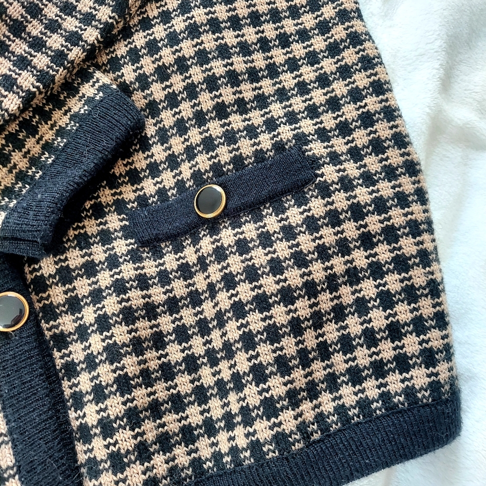 PENDLETON Buttoned cardigan Sweater Black Tan Wom… - image 4